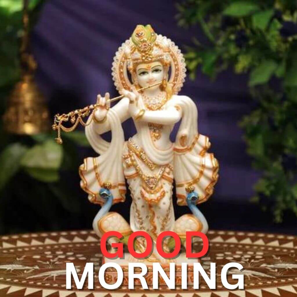 Beautiful Full Size good morning krishna Images Download