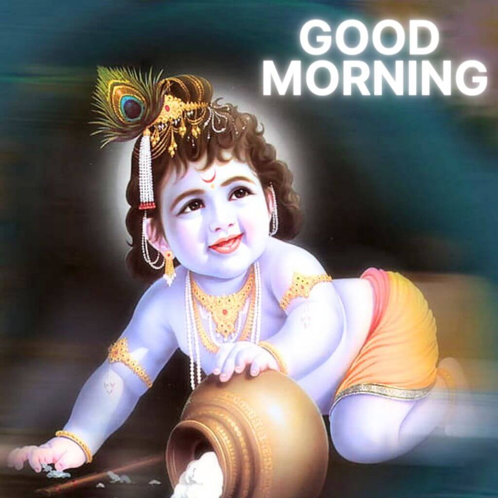 Cute Krishna good morning bhagwan Images Pics Wallpaper Photo for Facebook