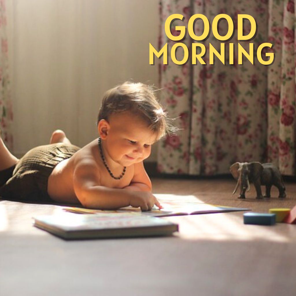 Cute Baby good Morning Wishes Wallpaper Pics 2023