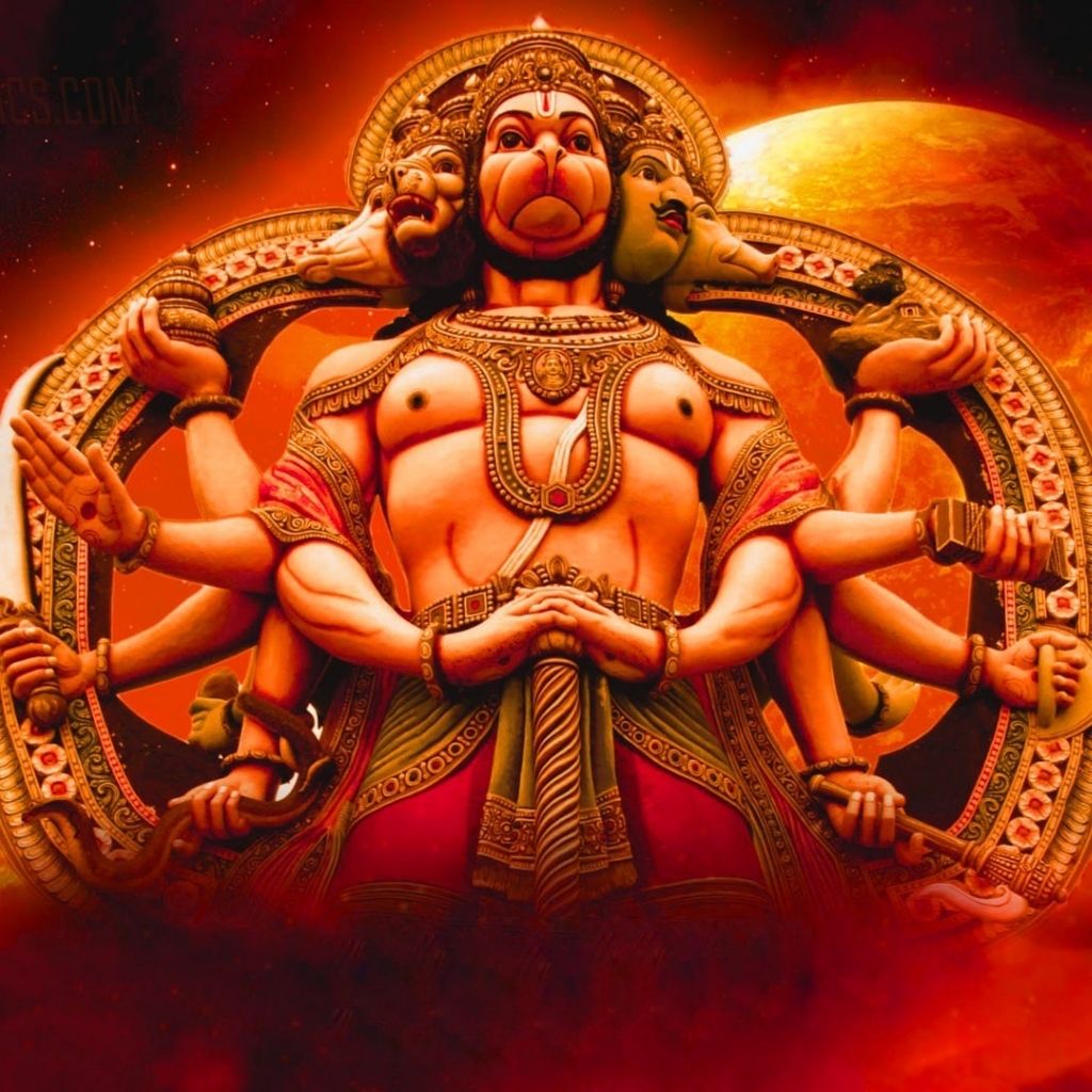 Hindu God Panchmukhi Bajrangbali Pics Images